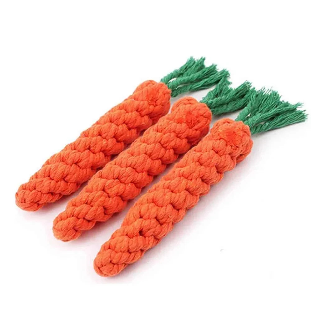 Carrot Rope Dog Chew Toy for Dental Health