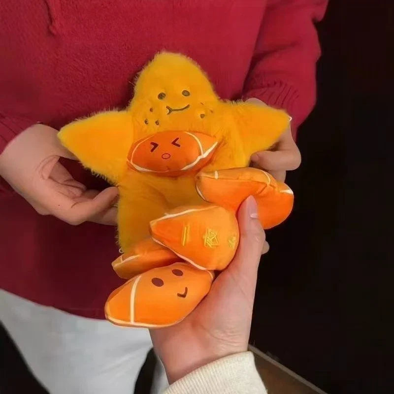 12cm Peelable Orange Plush Keychain – Soft Fruit Segment Stuffed Toy Backpack Pendant, Cute Cartoon Food Gift