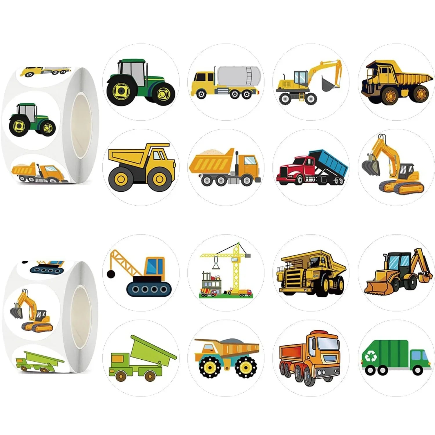 500/1000 Pcs Easykart Truck Vehicle Stickers Construction Stickers Roll For Kids Teens Vehicle Car  Potty Stickers For Home Part