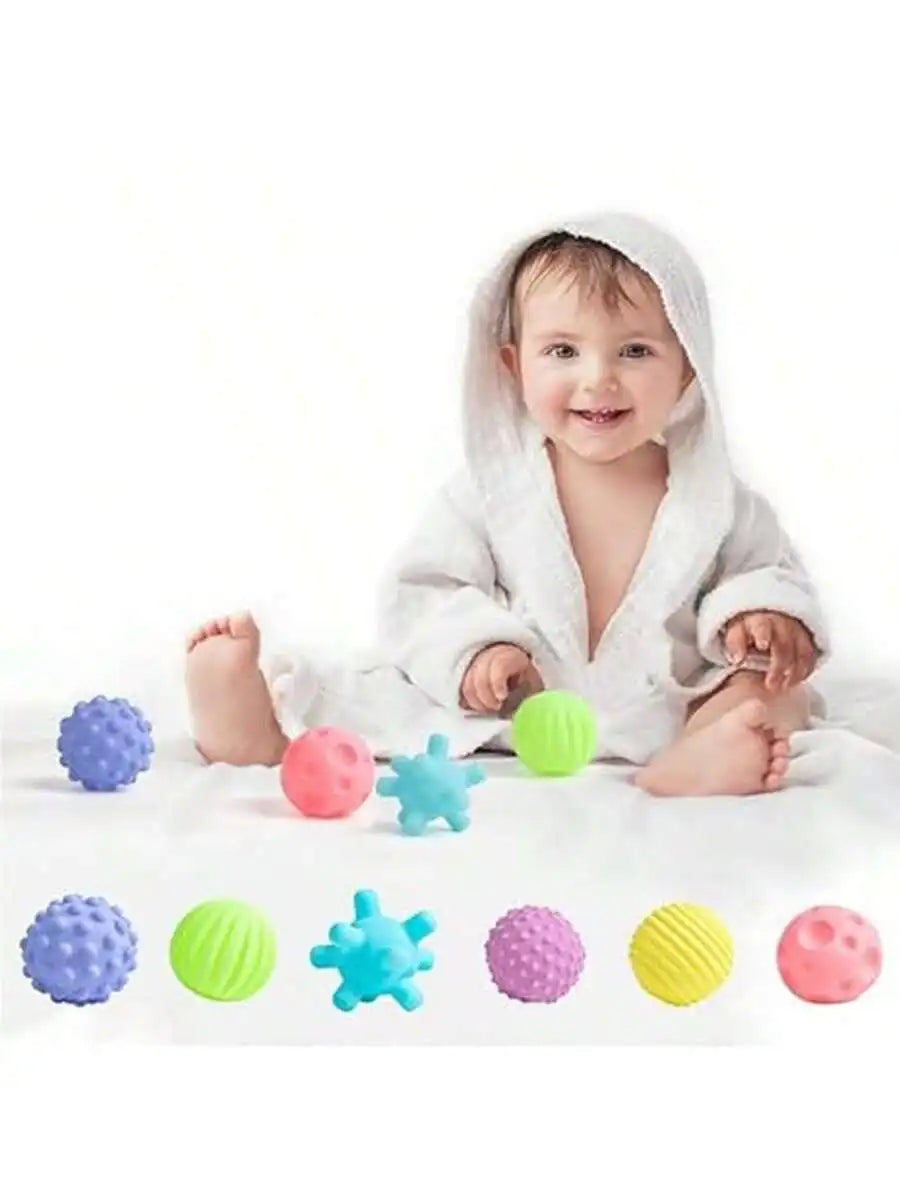 Baby Sensory Toy Textured Balls - Soft Teething & Tactile Exploration Set with 6 Colors+8 Styles |