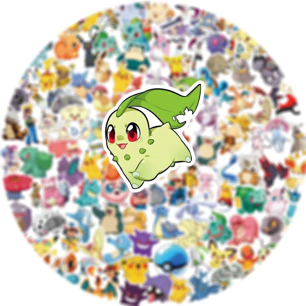 50/100/200pcs Pokemon Anime Stickers Pikachu Kawaii Sticker Laptop Suitcase Skateboard Guitar Phone Cartoon Kid Gift Toys