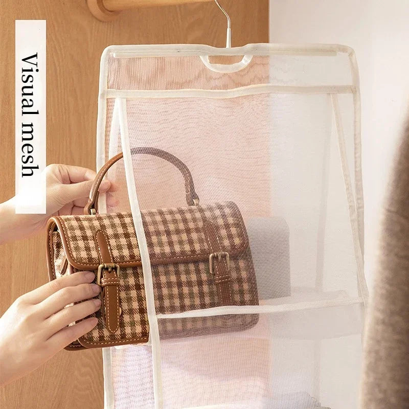 1/2PCS Hanging Storage Bags – 3/4-Layer Transparent Dust-Proof Organizer for Clothes, Bags & Accessories