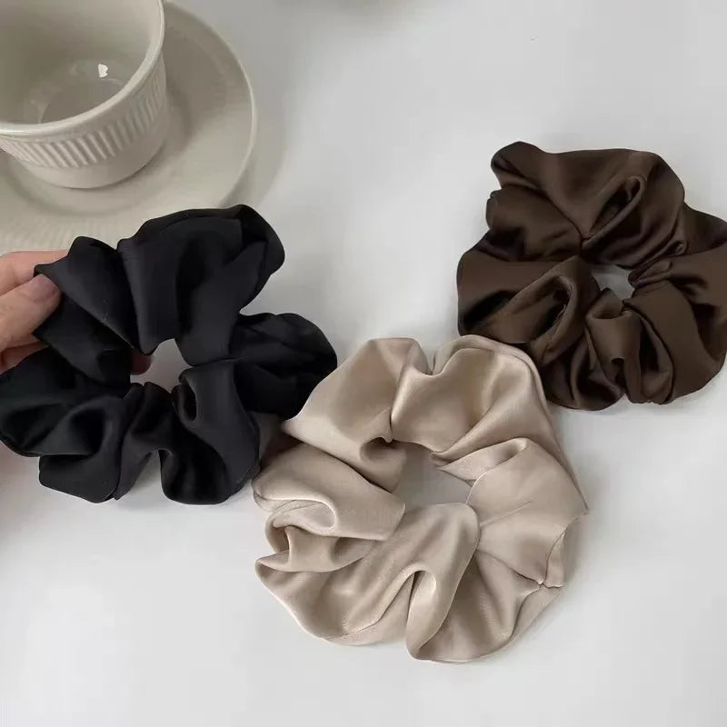 1PC Silk Satin Scrunchie for Women & Girls – Korean Style Elastic Hair Band | Soft Ponytail Holder & No-Damage Hair Accessory