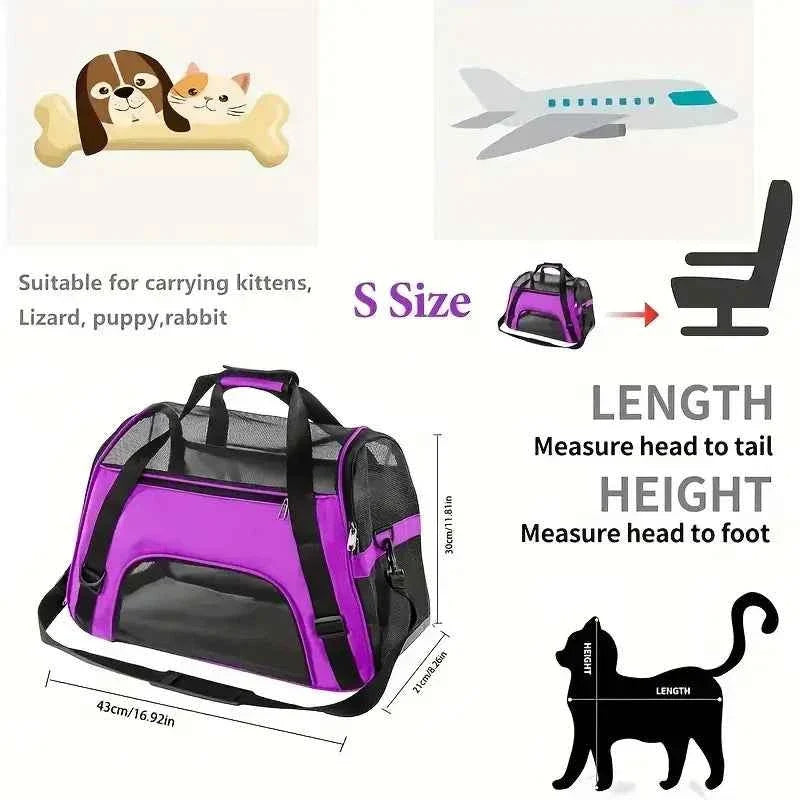 Portable Dog & Cat Travel Carrier – Breathable Mesh Pet Handbag
