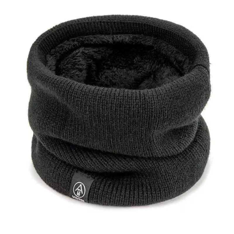 Warm Knitted Neck Gaiter for Men & Women – Thick Plush Winter Scarf, Windproof Tube Neck Warmer for Skiing, Running & Outdoor Sports