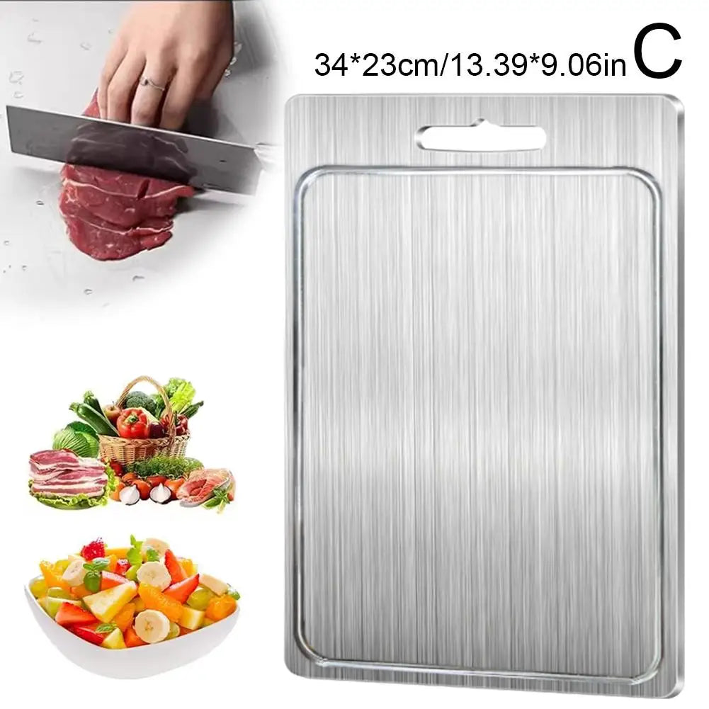 NEW Titanium Cutting Boards For Kitchen Steel Cutting Board 304 Steel Double-Sided Food Grade Cutting