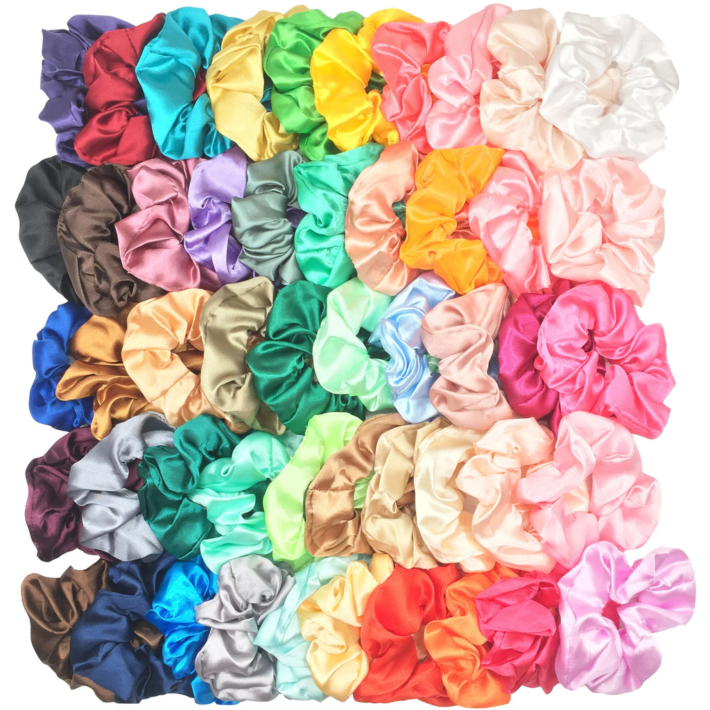 Satin Scrunchies Set for Women & Girls – 25/10/6 Pcs Elastic Hair Bands | Soft Silk Ponytail Holders & Fashion Hair Accessories