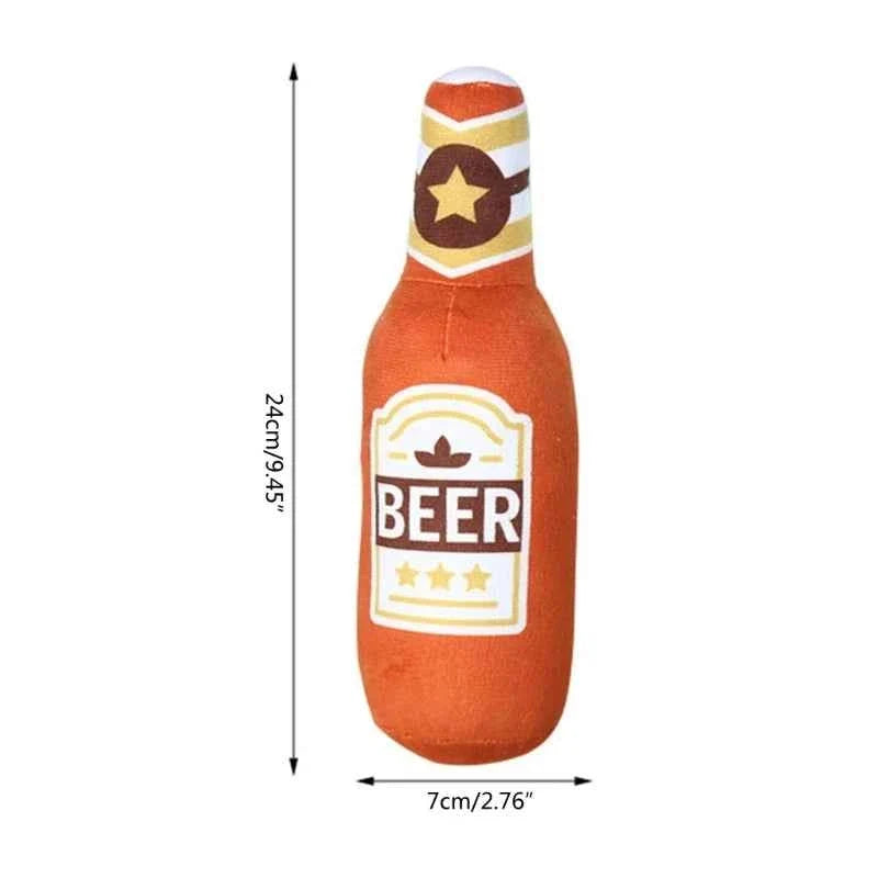 PlushPint Squeaky Beer Bottle Dog Toy for Playful Pups