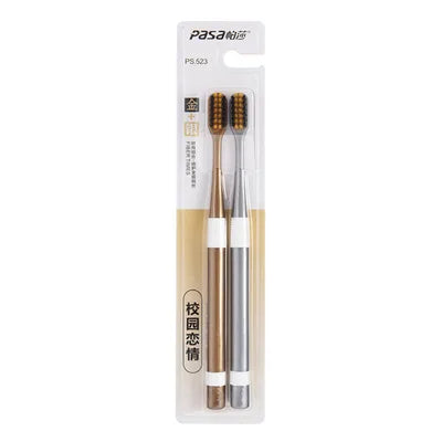 2-Pack Bamboo Charcoal Toothbrush Set – Ultra-Fine Soft Bristles for Deep Cleaning | Couple & Family Adult Toothbrushes for Sensitive Gums