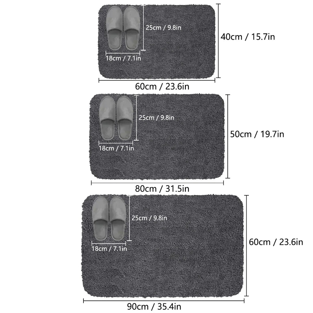 Long Hair Absorbent Bathroom Mat – Soft Furry Non-Slip Shower Floor Rug