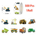 500/1000 Pcs Easykart Truck Vehicle Stickers Construction Stickers Roll For Kids Teens Vehicle Car  Potty Stickers For Home Part