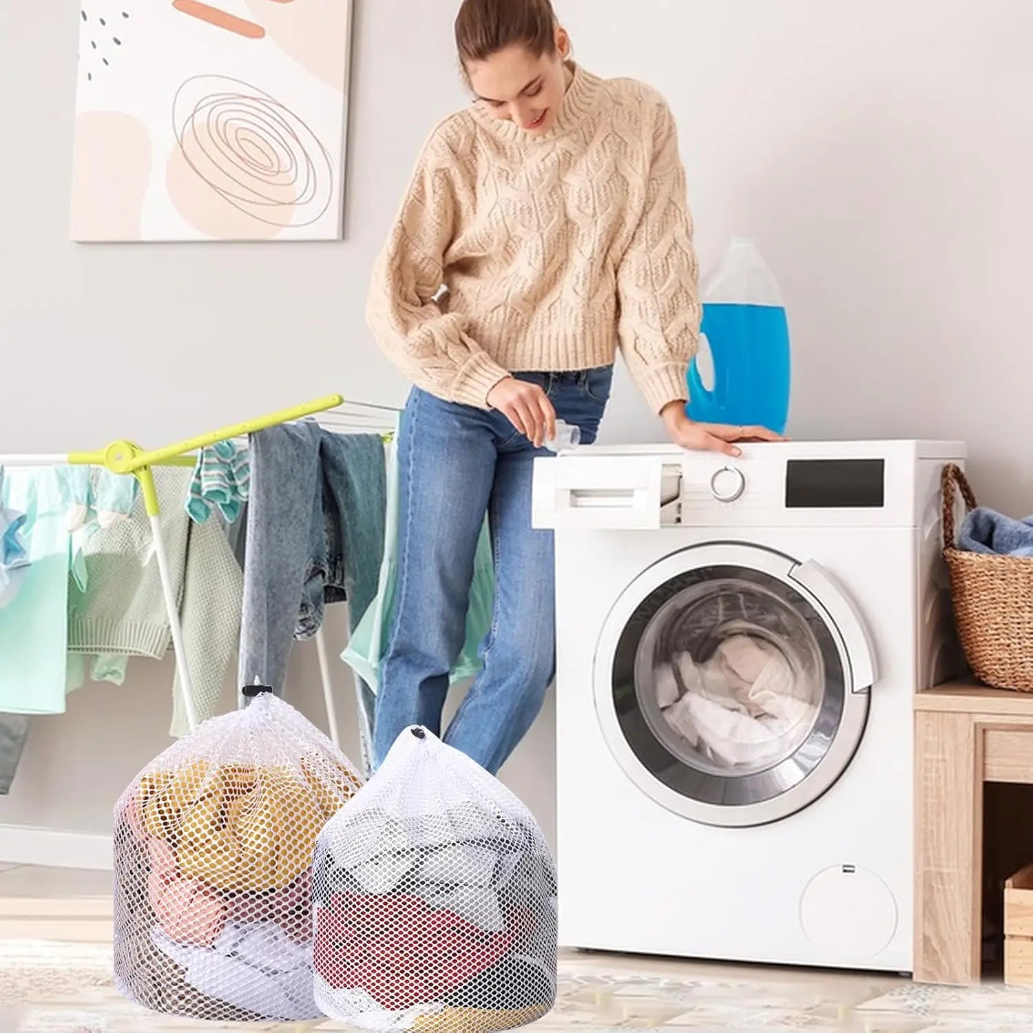 Eco-Friendly Large Mesh Laundry Bag – Durable Organizer for Bras, Socks, Underwear, Shoes & Clothes