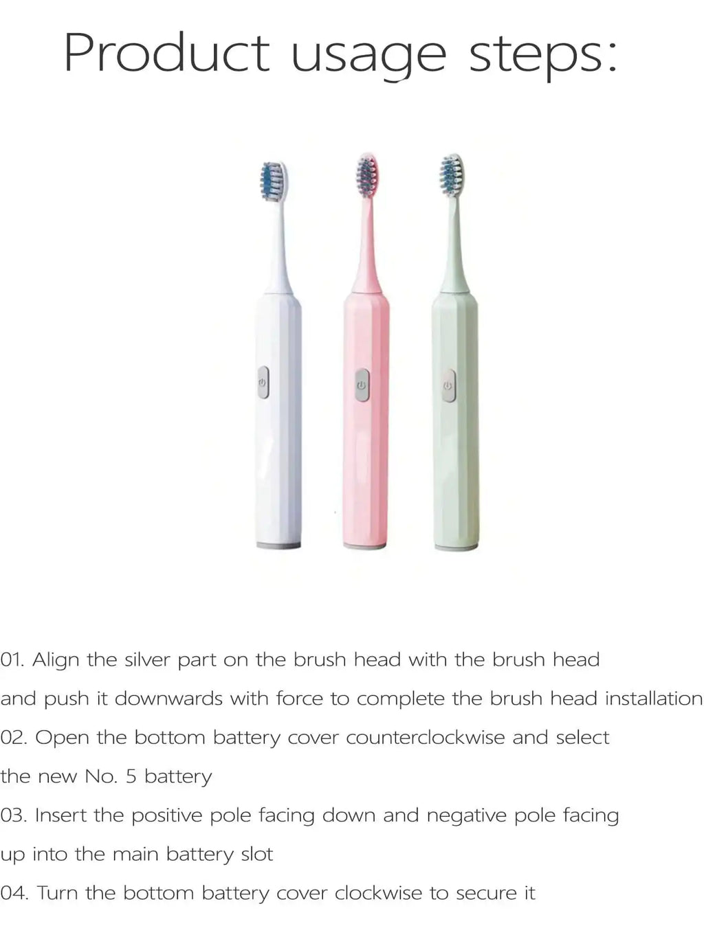 Automatic Sonic Electric Toothbrush for Adults – Rechargeable Tooth Cleaner with Soft Bristles | Deep Oral Cleaning & Whitening Toothbrush