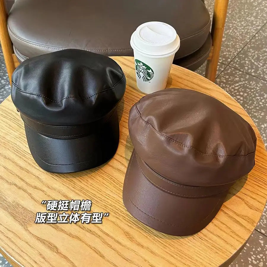Women’s Black Octagonal Newsboy Hat – British Retro Duckbill Cap for Autumn & Winter | Casual Vintage Beret Style Fashion Hat