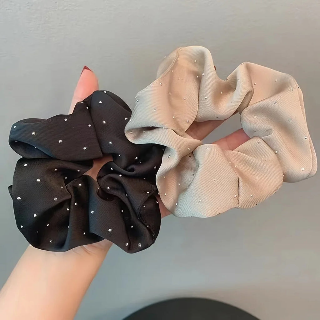 1/3PCS Satin Scrunchies with Rhinestones – Soft & Comfortable Hair Ties for Ponytails and Stylish Hair Accessories