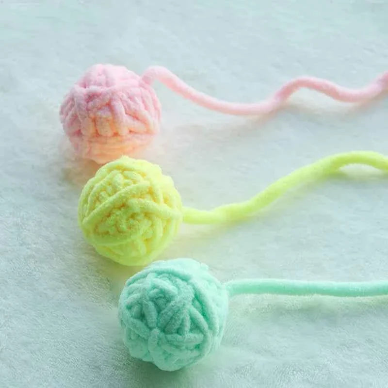 Colorful Yarn Ball Cat Toys with Bell