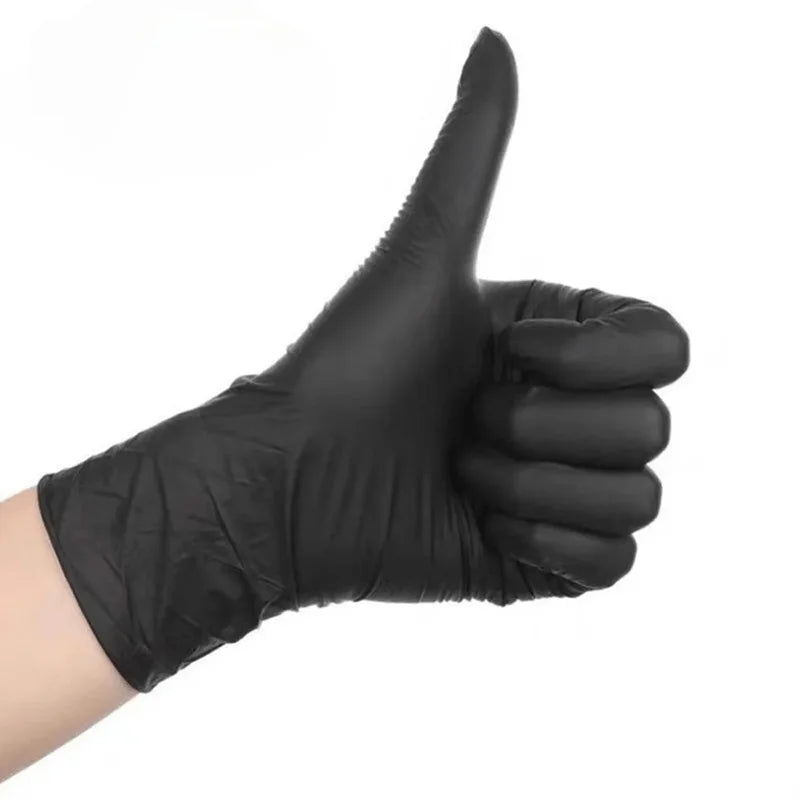 20/50/100PCS Disposable Black Nitrile Gloves – Latex-Free, Powder-Free Cleaning, Tattoo, Hairdressing & Household Use