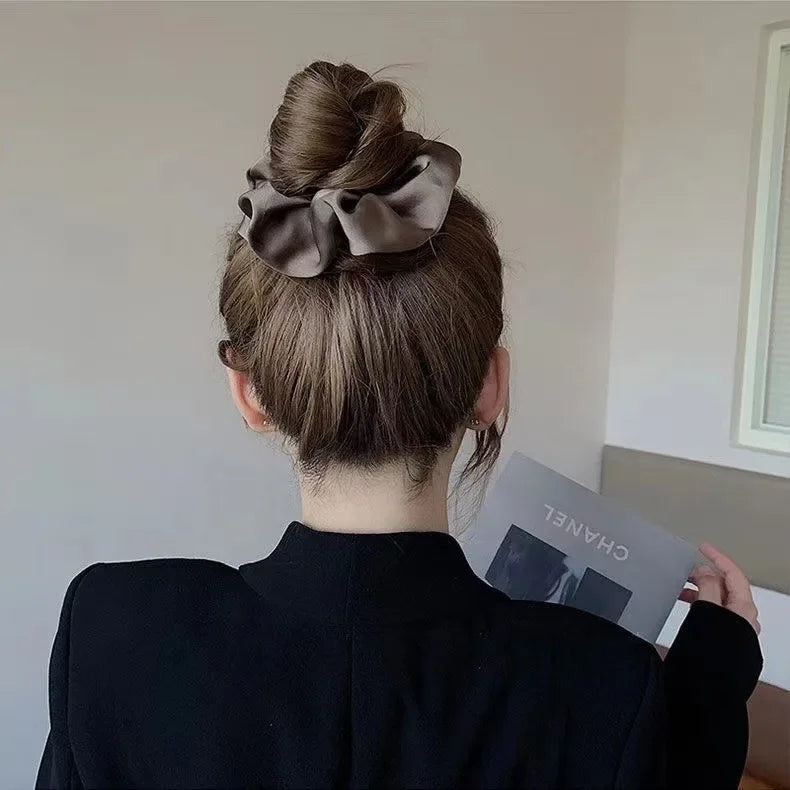 1PC Silk Satin Scrunchie for Women & Girls – Korean Style Elastic Hair Band | Soft Ponytail Holder & No-Damage Hair Accessory
