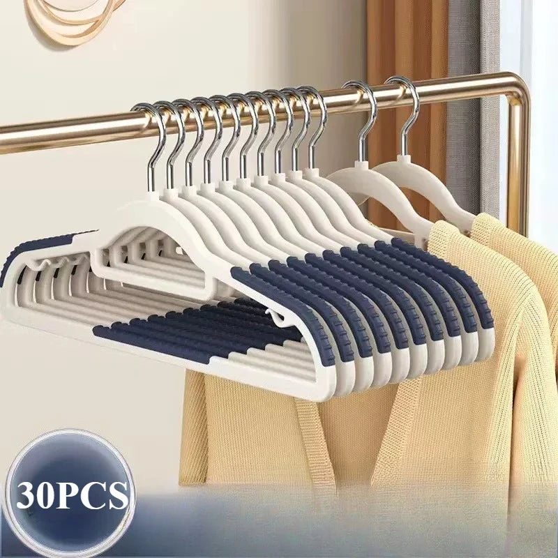 30PCS Non-Slip Hangers – Durable Rotating Hook Clothes Organizer Set