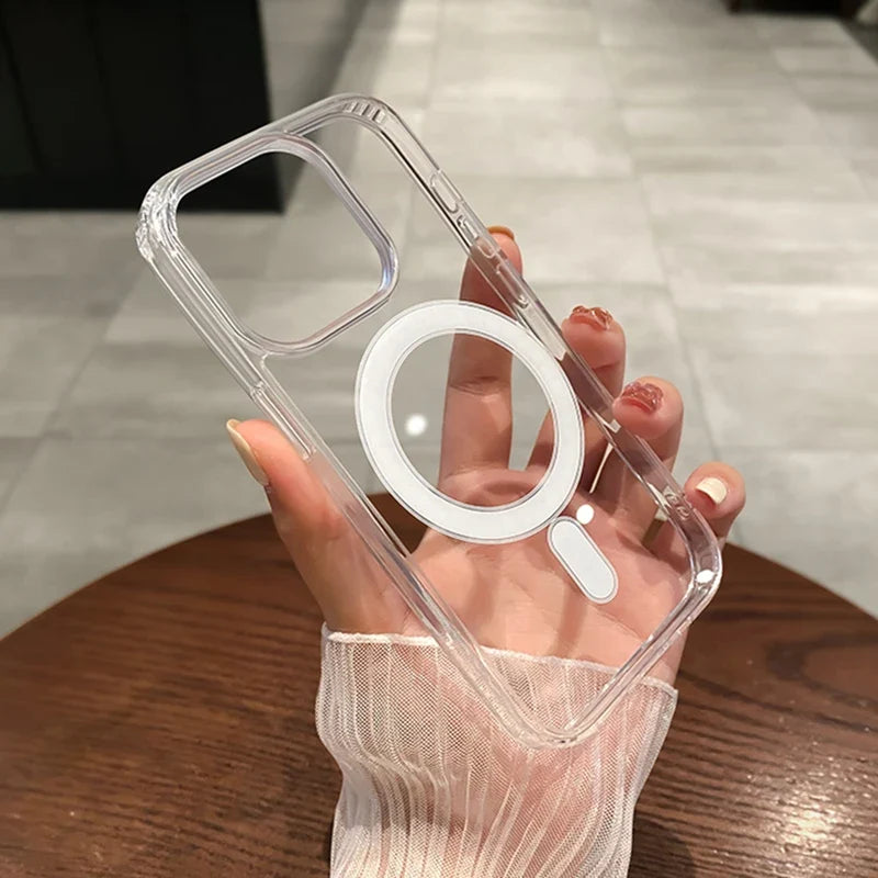 Transparent Wireless Charge Case For iPhone 17