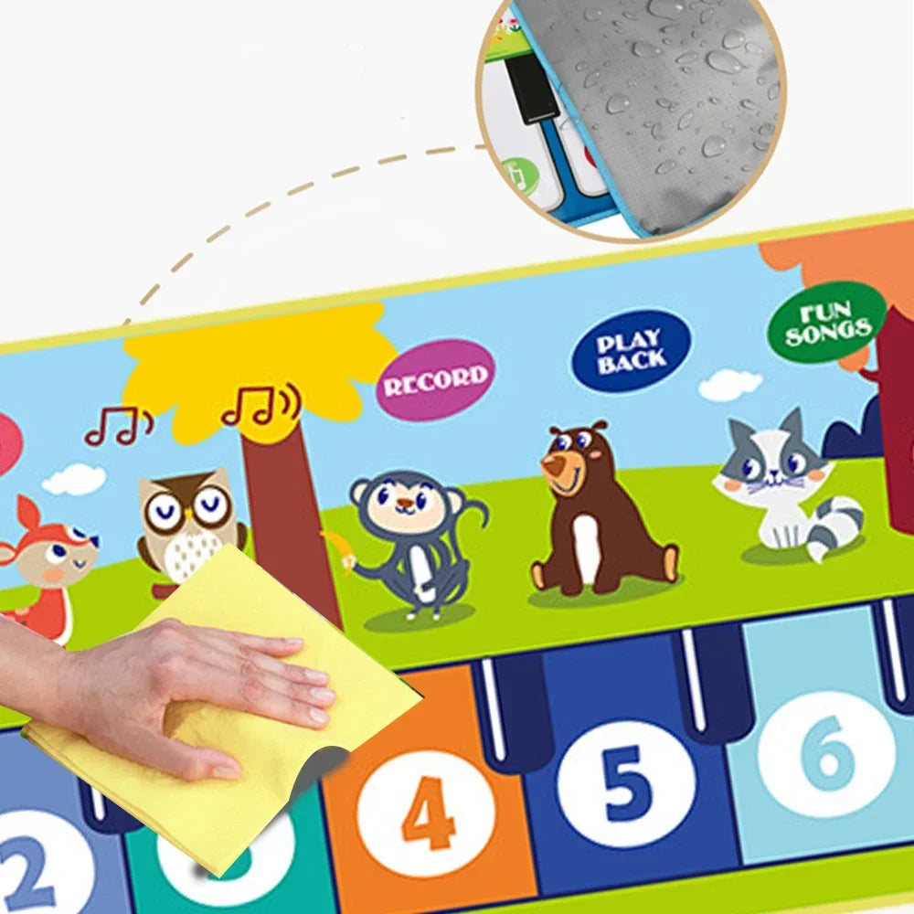 Piano Mat for Kids 80*30cm Toddlers Floor Keyboard Dance Mat Play Musical Carpet Music Instrument Toys Toddlers Girl Boy Gift