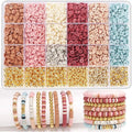 DIY Clay Beads Bracelet Making Kit – Friendship Golden Letter Beads for Jewelry Making, Gifts for Women & Teens