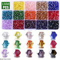 3 4 6mm Bicone Crystal Beads Box Multi-faceted Irregular Glass Bead Set 15 Grid Loose Spacer Kit for Jewelry Making DIY Bracelet