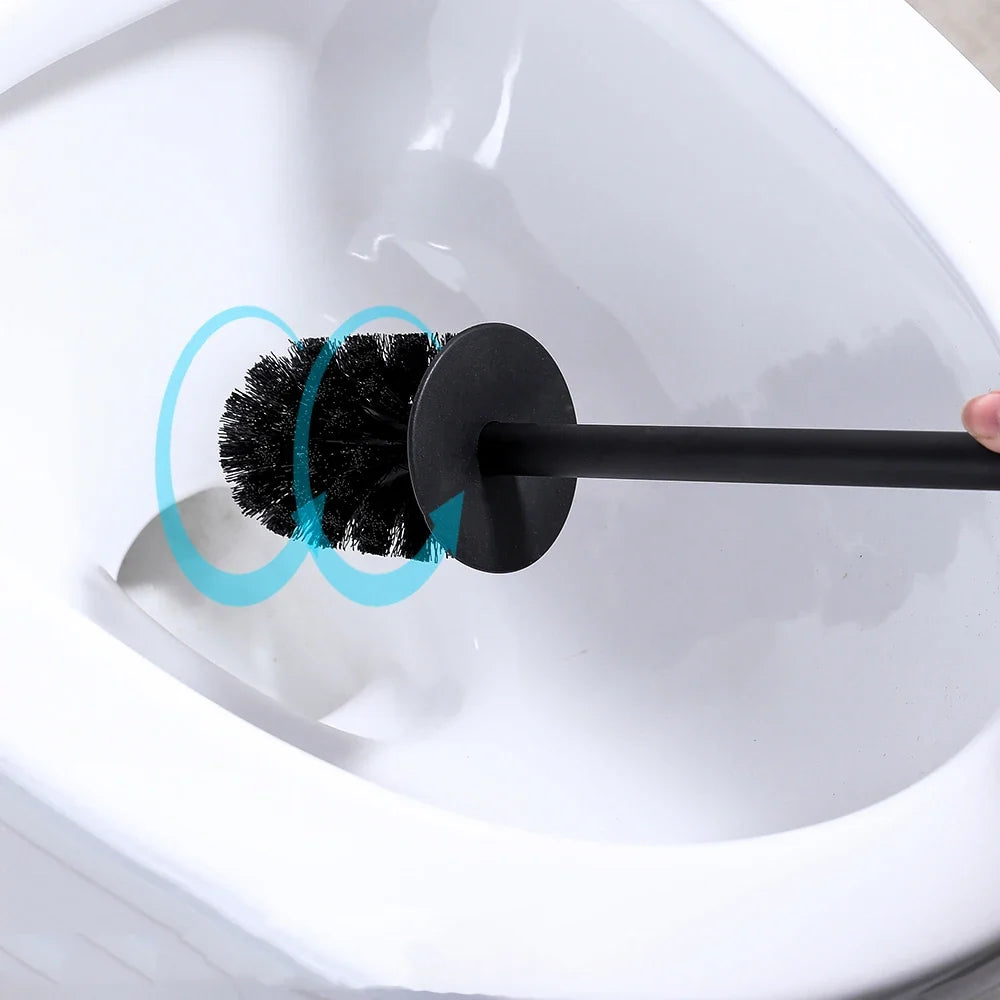 Toilet Bowl Brush Holder Set – Hidden Compact Deep Cleaning Scrubber