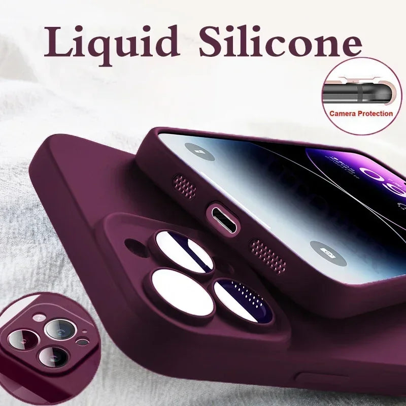 Solid Silicone Phone Case For IPhone 16 & 17