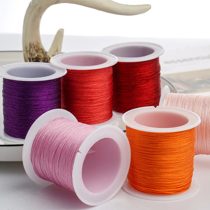Metallic Beading Thread Cord – Rose Gold & Silver for DIY Jewelry