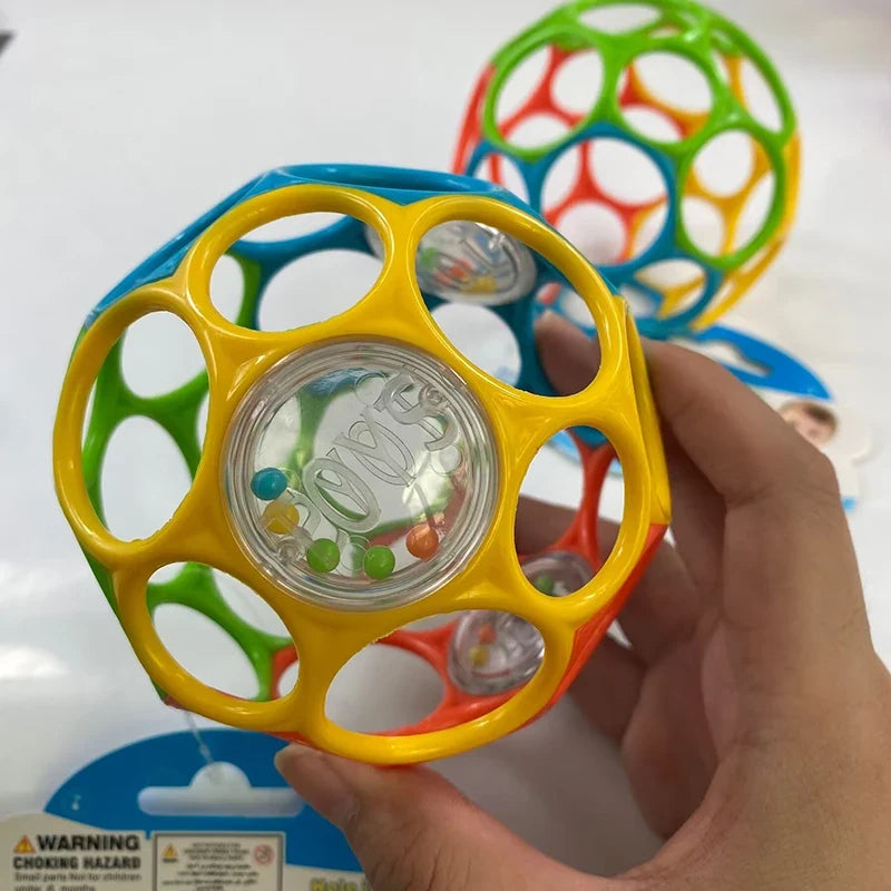 Soft Baby Grasping Ball Rattles with Bell Ball Early Education Educational Sensory Toy Random Color）