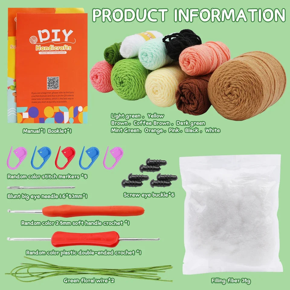 IMZAY Crochet Material Package Kit for Beginners with Step-by-Step Video Tutorial and Instructions Complete Crochet Supplies Set
