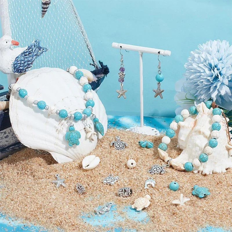 Ocean Summer Friendship Bracelet Making Kit – DIY Clay Beads Set for Jewelry, Bracelets, Necklaces & Earrings