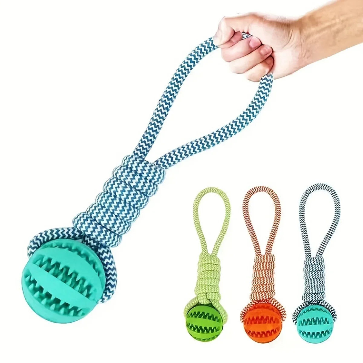 Interactive Dog Toy Balls – Treat Dispensing Rope & Rubber Chew Balls for Dogs