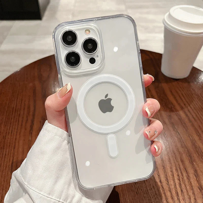 Transparent Wireless Charge Case For iPhone 17