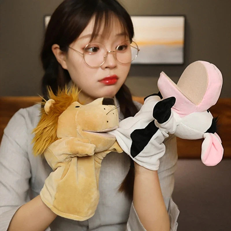 Cartoon Plush Hand Finger Puppets – Soft Interactive Toy for Kids, Party Supply & Family Gathering Fun