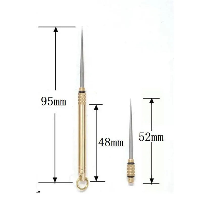 Titanium & Brass Toothpick with Portable Bottle – Multifunctional Toothpick & Fruit Fork, Strong Camping Dental Tool
