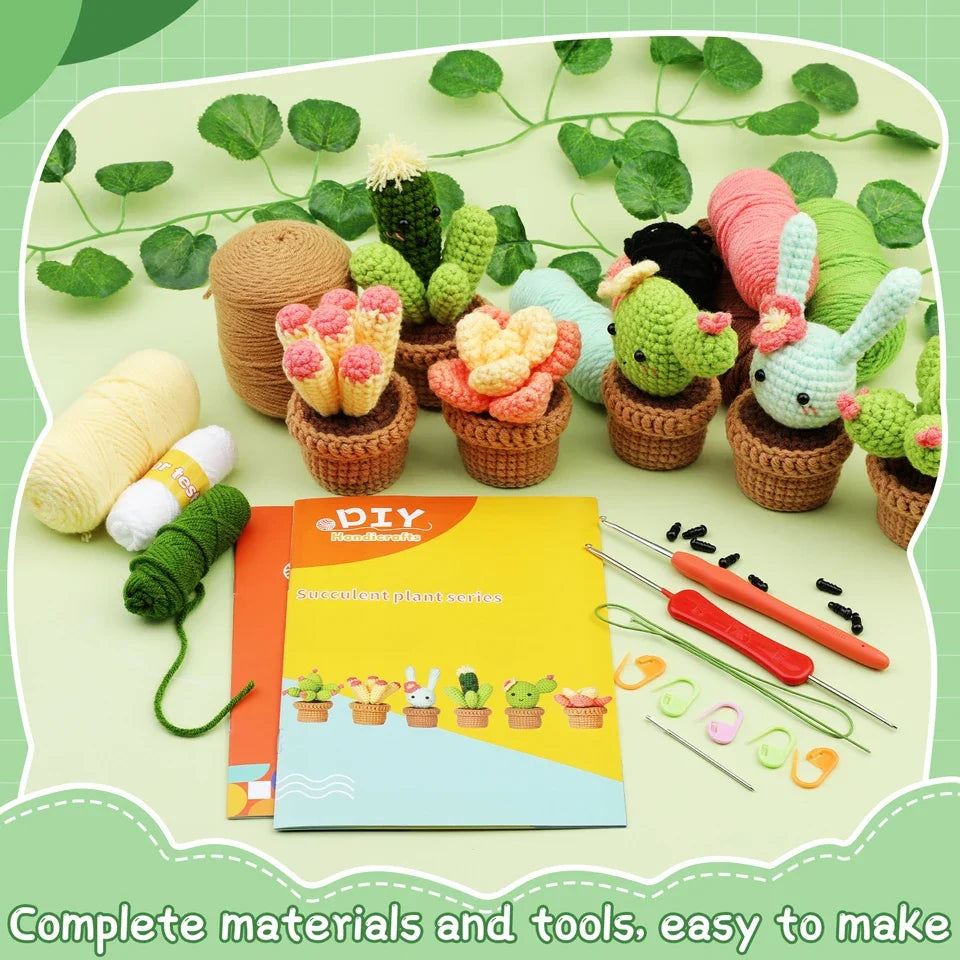 IMZAY Crochet Material Package Kit for Beginners with Step-by-Step Video Tutorial and Instructions Complete Crochet Supplies Set