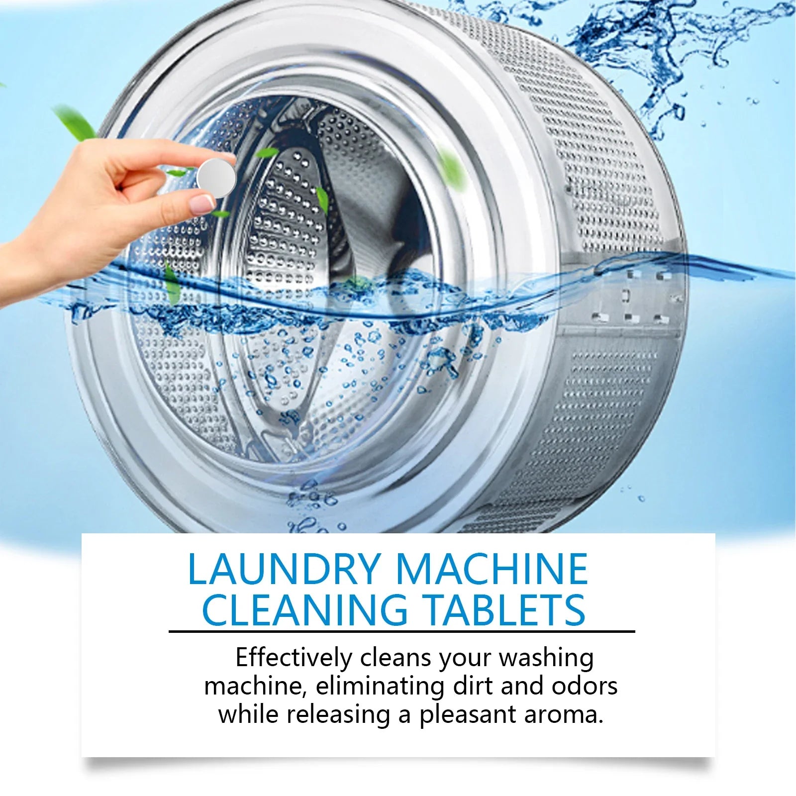 12PCS Washing Machine Cleaning Effervescent Tablets Deeply Cleans Stubborn Dirt Eliminates Odors Mild No Residue For All Models