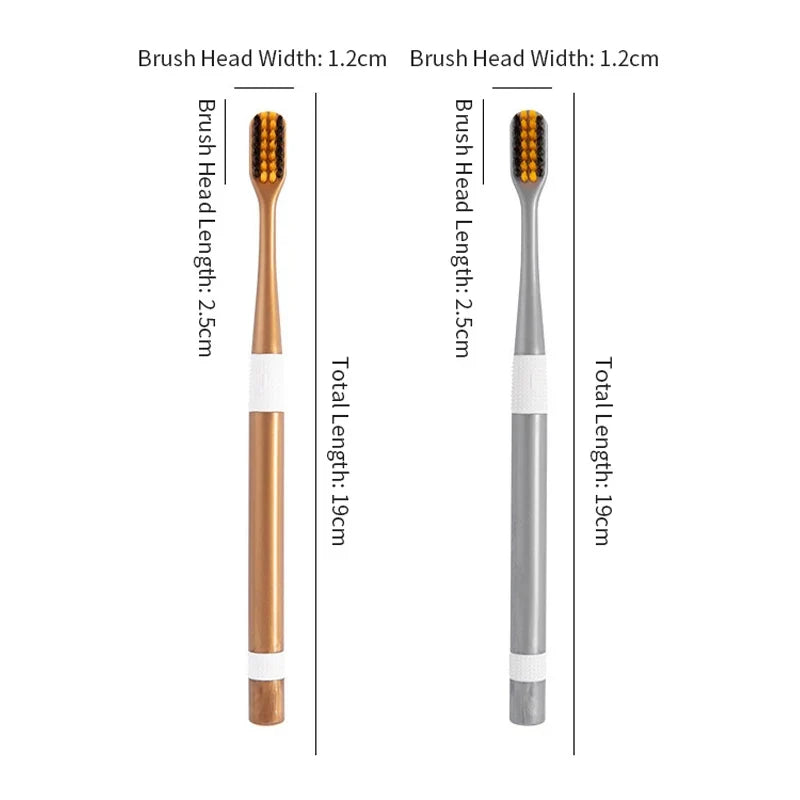 2-Pack Bamboo Charcoal Toothbrush Set – Ultra-Fine Soft Bristles for Deep Cleaning | Couple & Family Adult Toothbrushes for Sensitive Gums