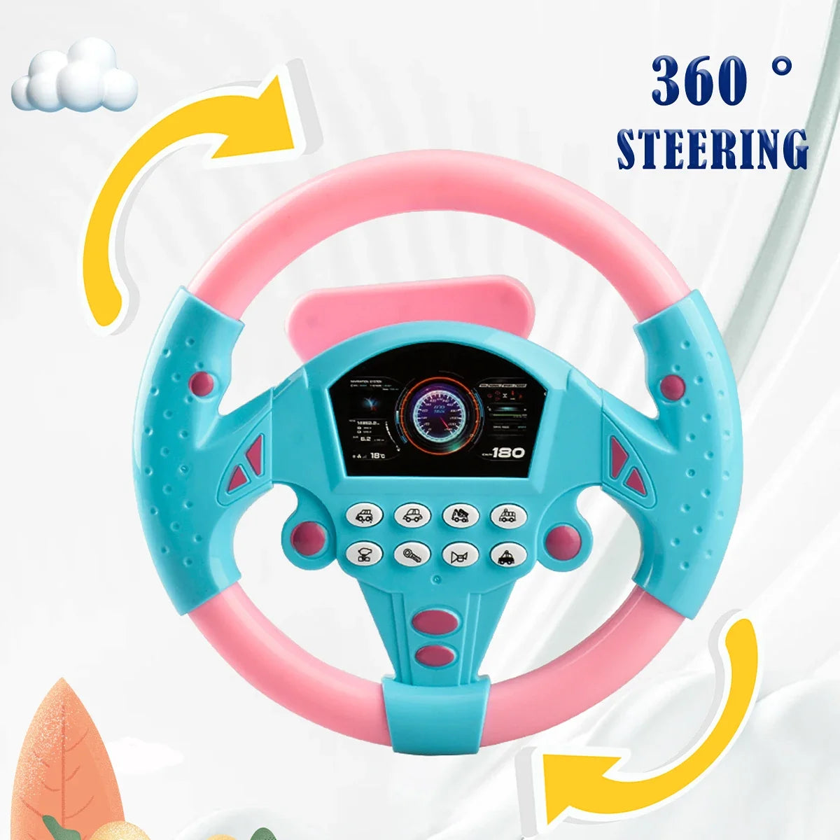 Simulation Steering Wheel Toys Education Music Simulation Car Driving Rotation Vocal Toy Gifts for boys and girls