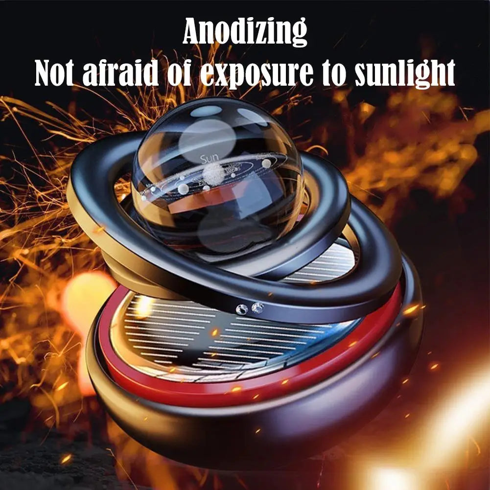 Solar-Powered Rotating Planet Car Air Freshener – Aromatherapy Diffuser, Auto Fragrance & Car Ornament