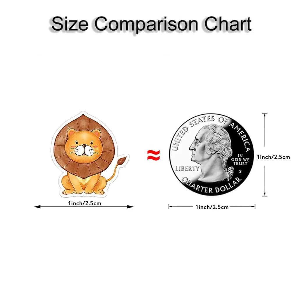 500Pcs/Roll Heterotypic Grassland Animals Stickers 2.5cm/1.0'' Graffiti Game Art Labels Learning Rewards, Adorn Gifts