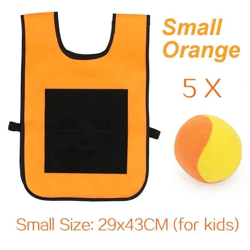 Sticky Dodge Ball Game Vest Outdoor Sports Toy Jersey Fabric  Props Throw Catch Soft Fleece Balls Safe for Kids Teens Adults