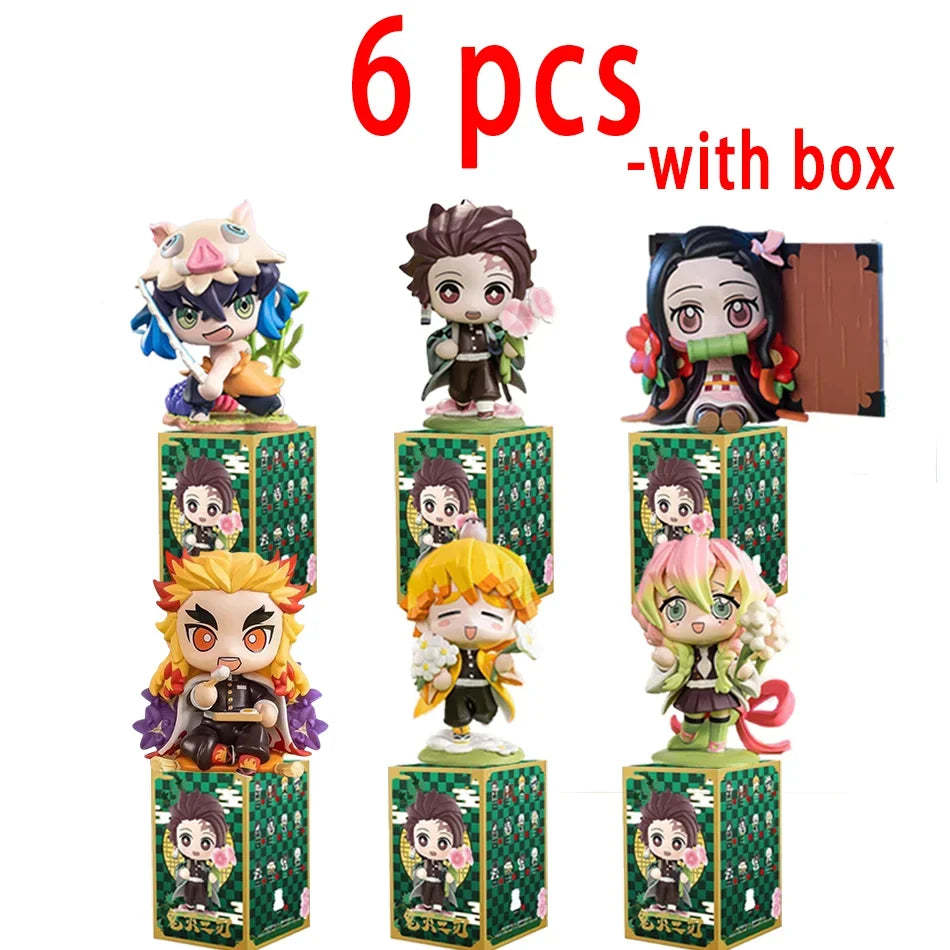 Demon Slayer Tanjiro Kamado Nezuko anime cartoon figure blind box creative personalized statue model ornament surprise gift box