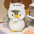 New Cute Penguin Plush Toy Baby Comforting Sleep Doll Fluffy Penguin Wearing Clothes Hats Stuffed Animal Pillow Birthday Gifts