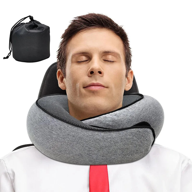 Travel Neck Pillow – U-Shaped Memory Foam Snail Style Neck Support