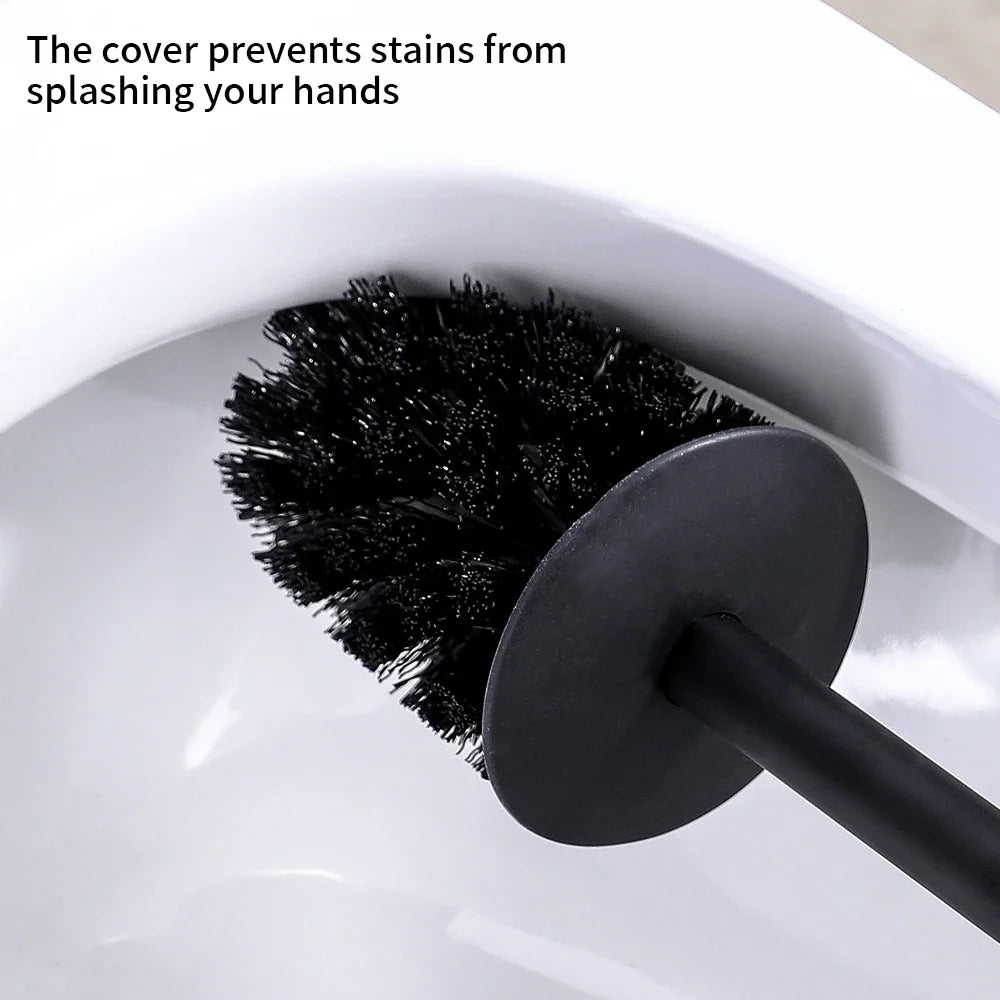 Toilet Bowl Brush Holder Set – Hidden Compact Deep Cleaning Scrubber