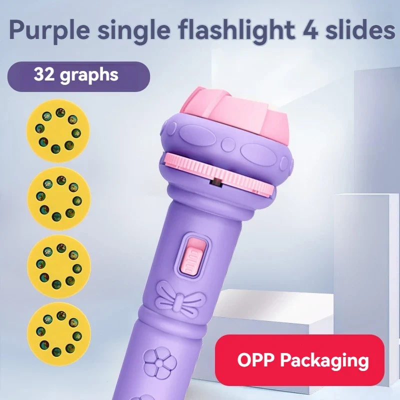 32 Patterns Flashlight Projector Dinosaur Animals Ocean Multi Digital Fruit Multiple Pattern Projection Flashlight Puzzle Toys