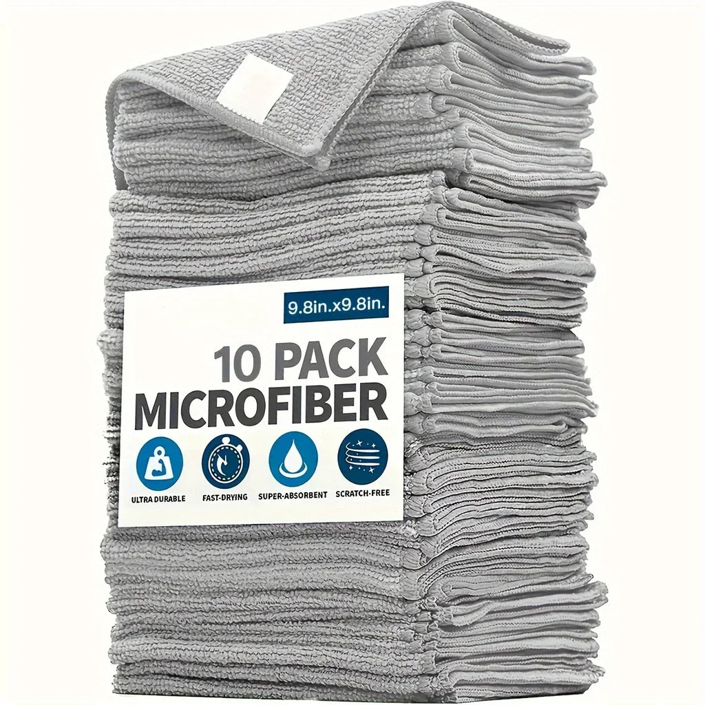5/10/20PCS Kitchen Towels – Ultra-Fine Fiber Cleaning Cloth Set, Absorbent, Soft, and Stain-Removing Light Gray Towels